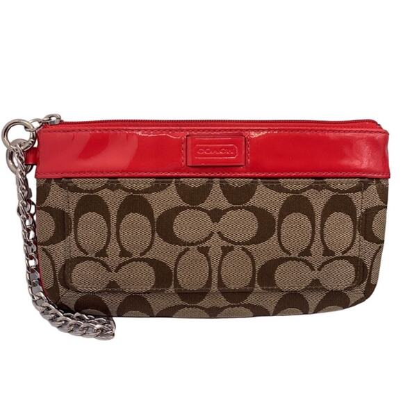 COACH Canvas Signature Wristlet with Card Slots - Picture 1 of 8